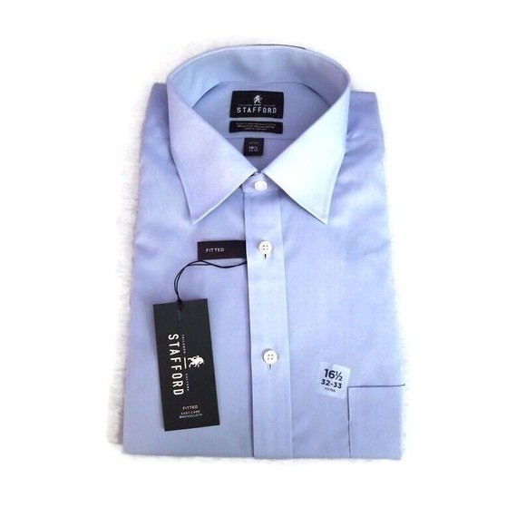 Stafford Other - Tailored Culture Stafford Size 16.5 Livid Blue Grey Fitted Easy Care Dress Shirt